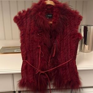 Fur and knit vest